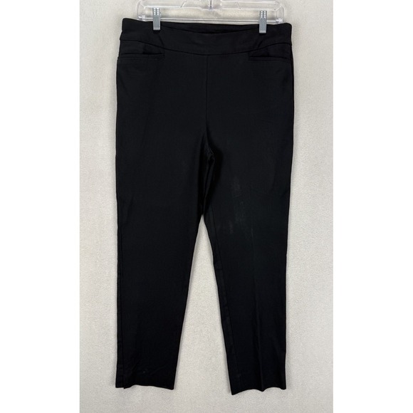 Chico's Pants - Chico's Women's Sz 1.5R Black Ankle Cropped Pull-On Ponte Knit Faux Pocket Pants